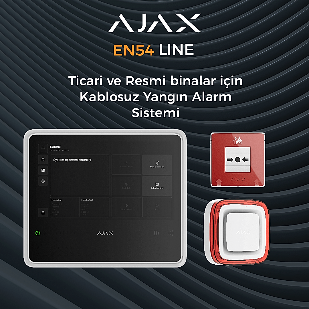 Ajax EN54 Line Fire HUB Kablosuz Yangın Alarm Sistemi